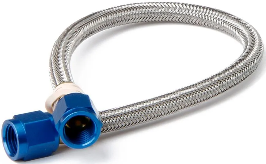 NOS/Nitrous Oxide System SST/Teflon Hose Assembly -4AN x 12in Blue