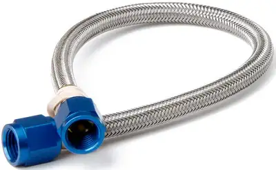 NOS/Nitrous Oxide System SST/Teflon Hose Assembly -4AN x 12in Blue