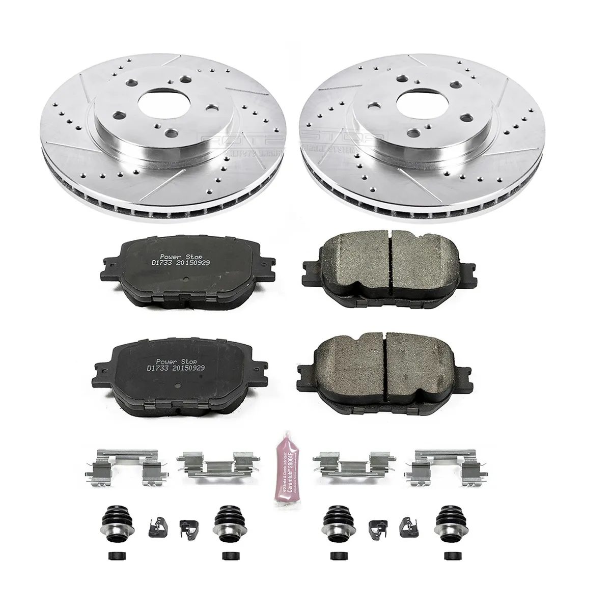 Z23 Evolution Sport Upgrade Kit: Drilled/Slotted Rotors; Carbon-Fiber Ceramic Pads W/Hardware product image