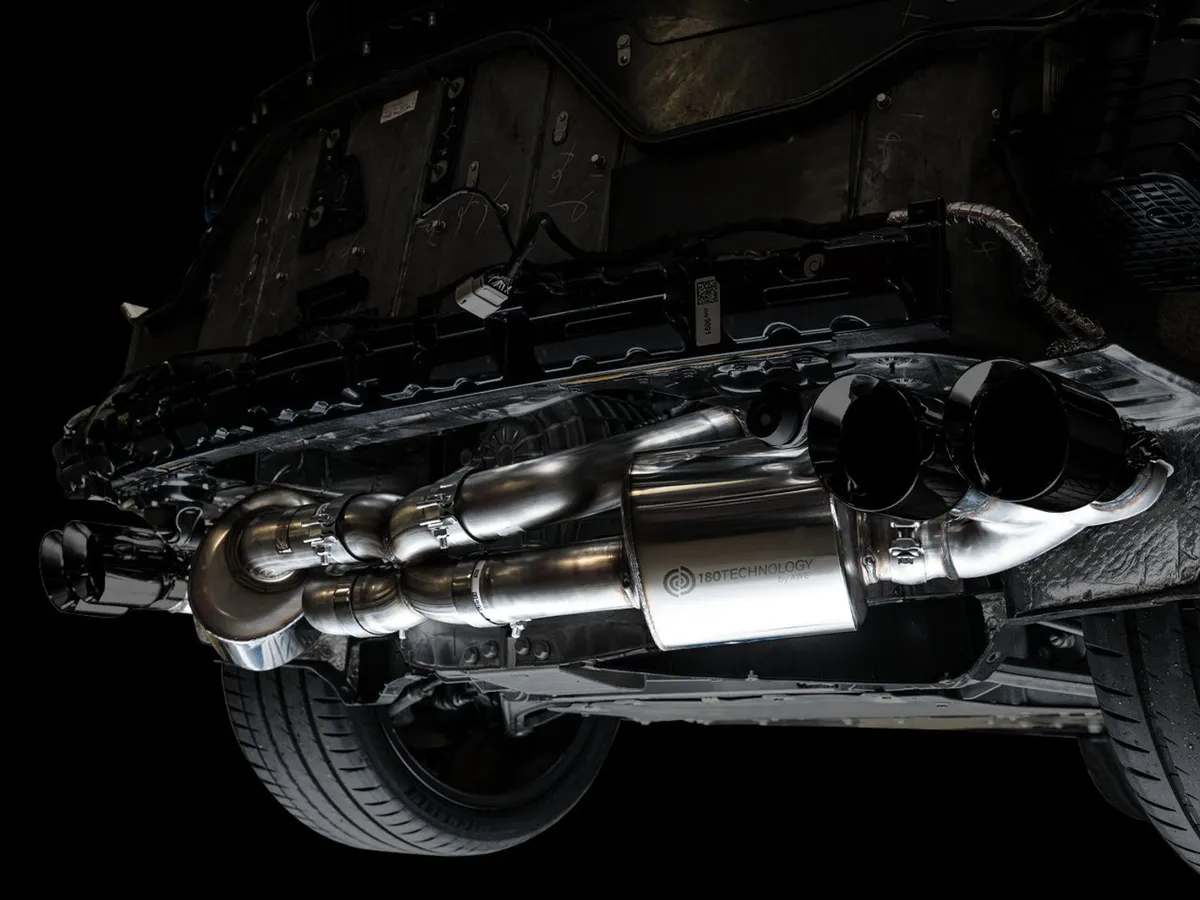 AWE Track Edition Exhaust for C8 Corvette - Quad Chrome Silver Tips product image