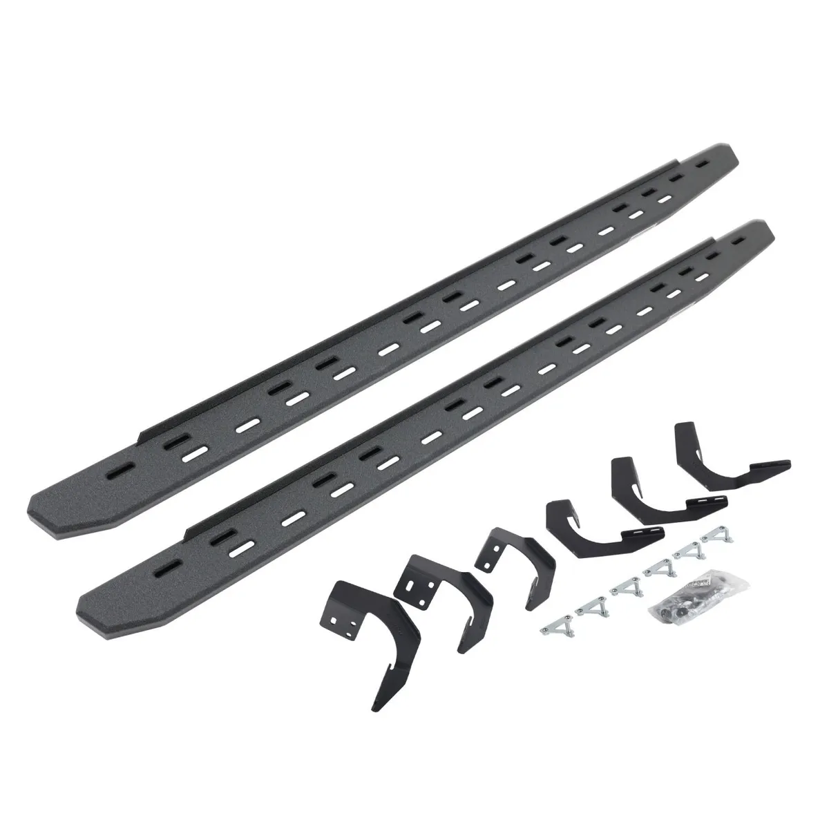 Go Rhino Go Rhino 69629980ST - RB30 Slim Line Running Boards with Mounting Bracket Kit - Protective Bedliner Coating