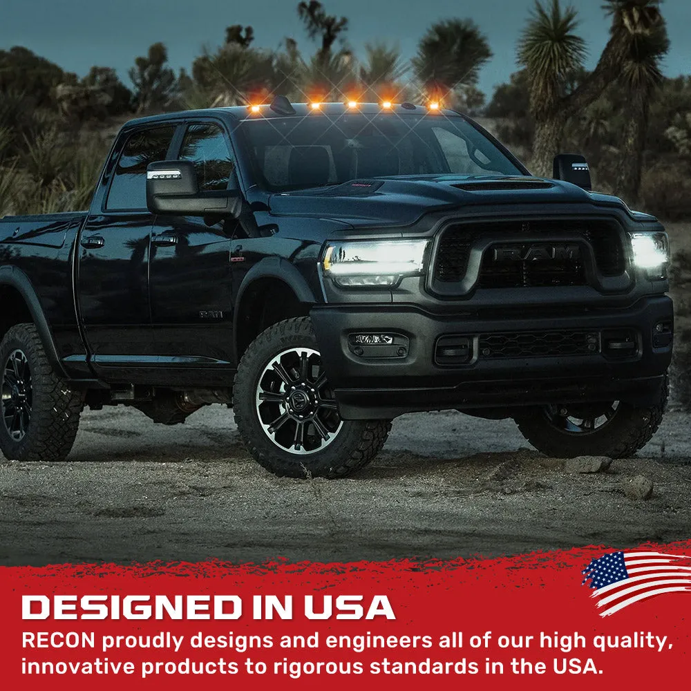 Dodge 03-19 Heavy-Duty 2500 and 3500 5-Piece Set Clear Cab Roof Light Kit with White and Amber Strobe LEDs and White o product image