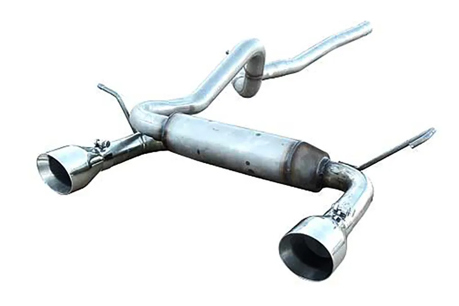 Pypes Performance exhaust Cat Back Exhaust System 07-18 Wrangler JK 2 Door Split Rear Dual Exit 2.5 in Intermediate And Tail Pipe Street Pro Muffler/Hardware/4.5 in Polished Tips Incl Natural Finish 409 Stainless Steel Pypes Exhaust