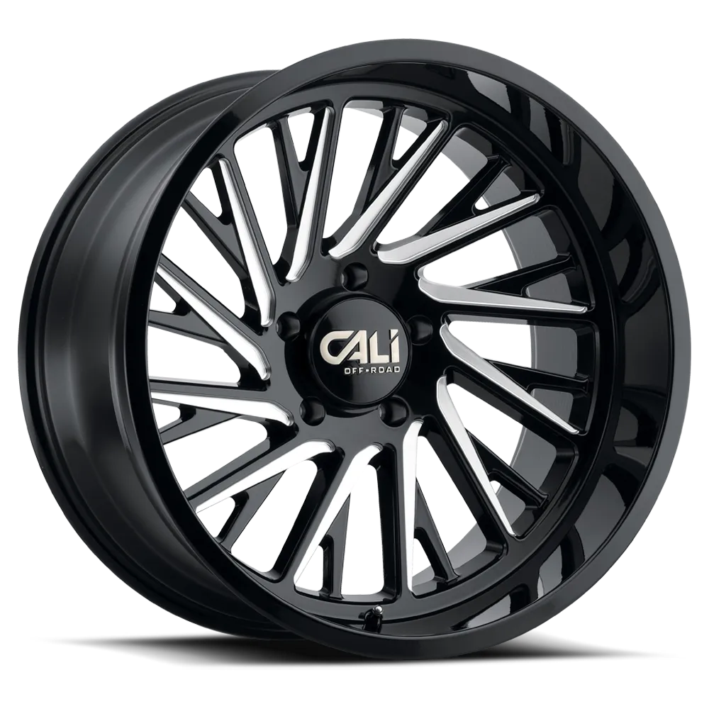 Cast Aluminum Wheels Purge 9114 GB 24x14 Milled Gloss Black 8 On 165.1 Bolt Pattern -76 Offset Cali Offroad Wheels product image