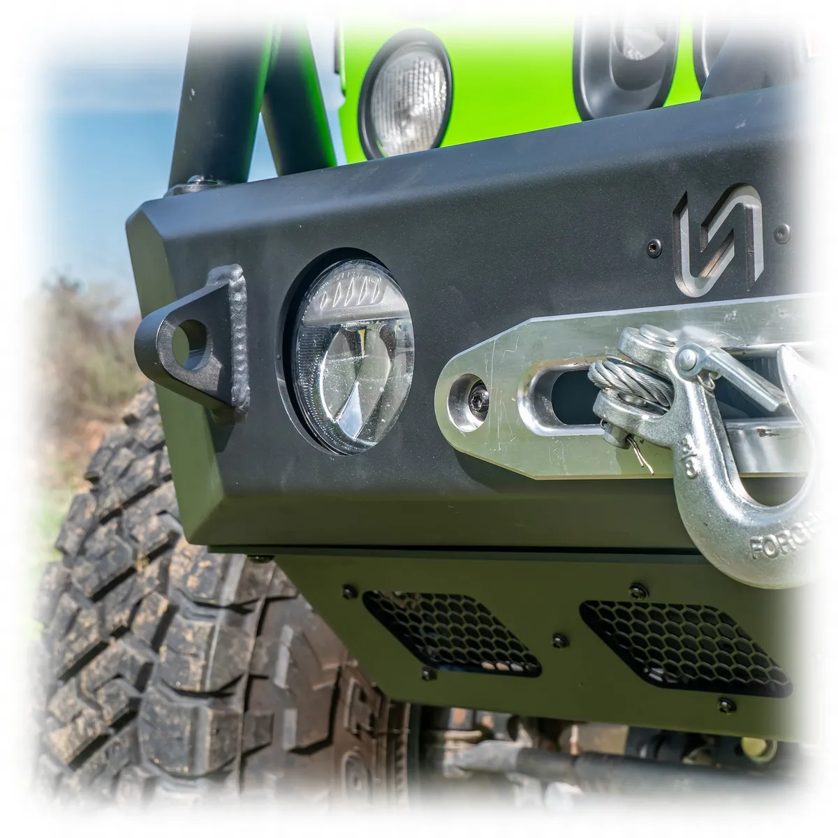 Jeep JK/JL/JT Front Bumper with Skid Plate & Recessed Winch Mount | 2007–2025 product image