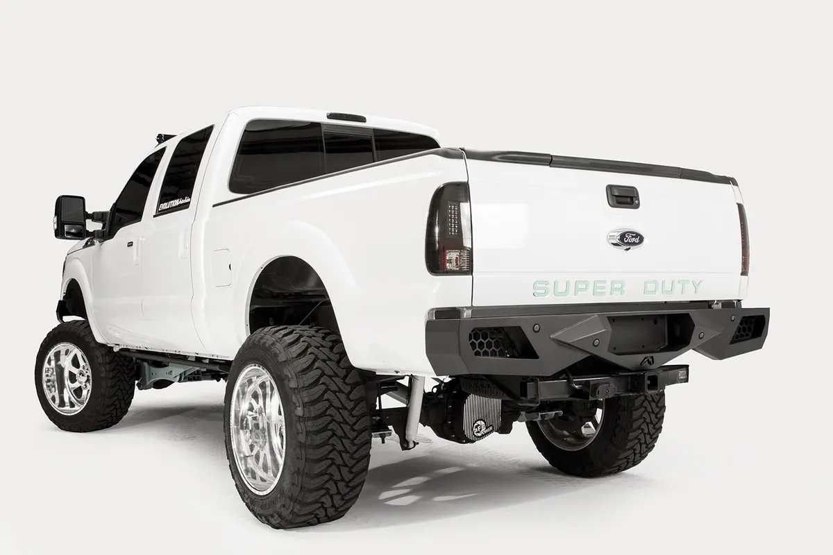 Vengeance Front Bumper; 2 Stage Black Powder Coated; No Guard; Sensor Rear; product image