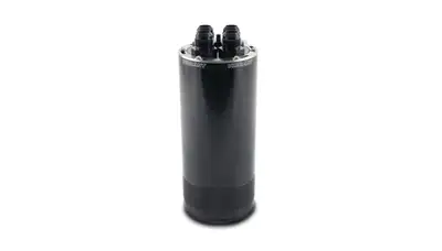 Vibrant Performance Oil Catch Can Assembly; Large [2L]; 4.43 in. Outer Diameter; 10.47 in. Height; 6061 Aluminum; Black Anodized; 4 Port Model;