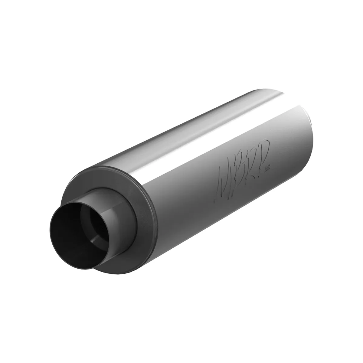 Garage Parts XP Series Muffler; 5 in. Inlet/Outlet Diameter; 5 in. x 24 in. Body; 31 in. Overall Length; Single; T409 Stainless Steel; product image