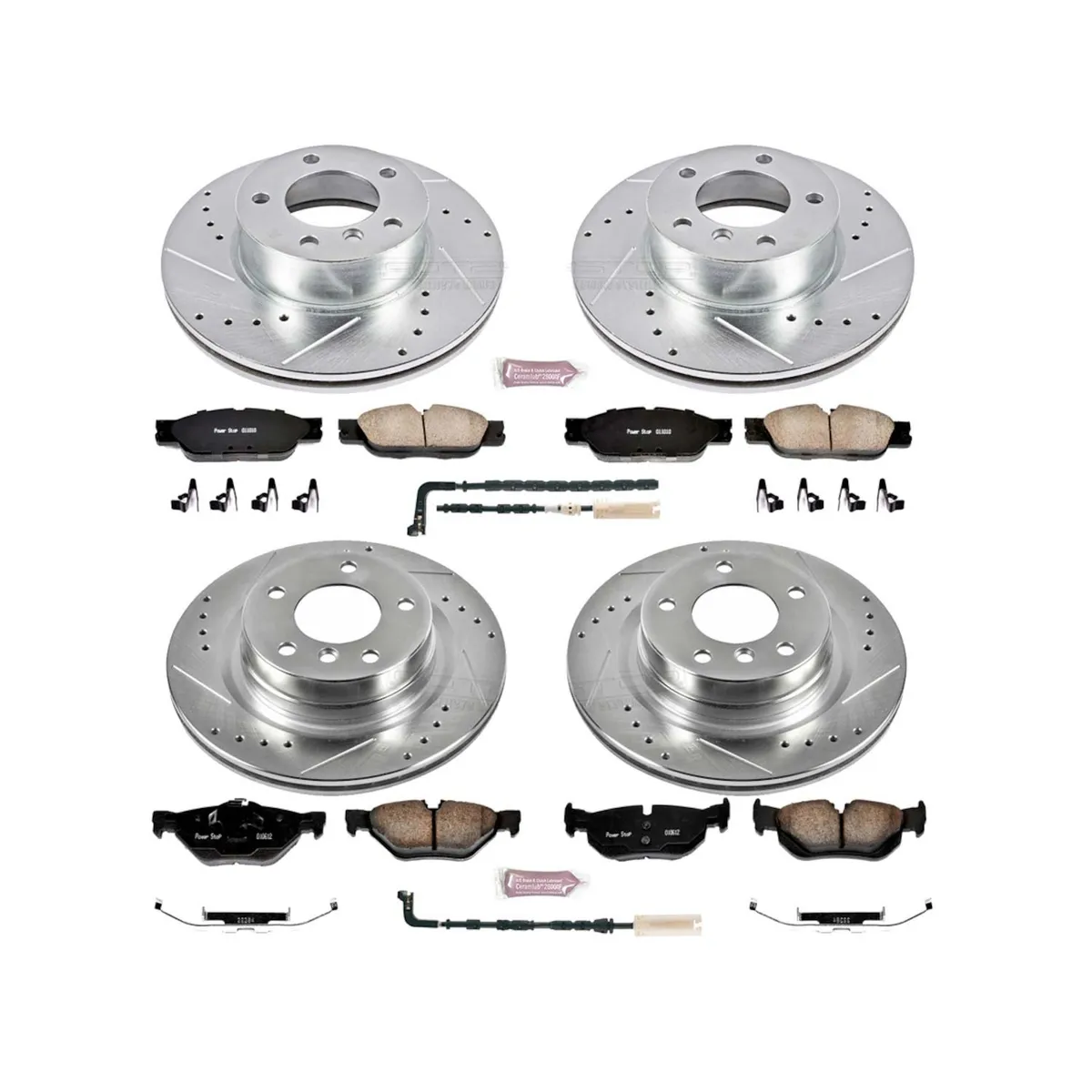 Z23 Evolution Sport Upgrade Kit: Drilled/Slotted Rotors; Carbon-Fiber Ceramic Pads W/Hardware; Pad Sensors product image