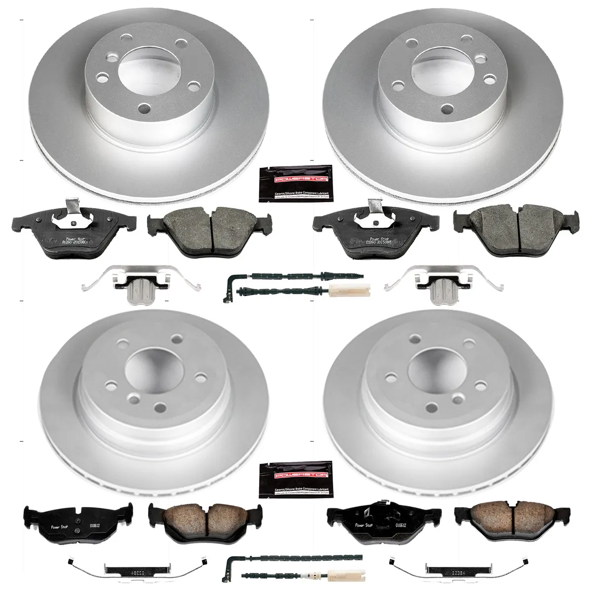 Z23 Sport Geomet Coated Rotor Kit For European Vehicles: Genuine Geomet Fully Coated Rotors; Carbon-Fiber Ceramic Pads W/Hardware; Pad Sensors product image