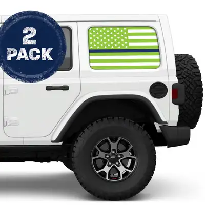 Under The Sun Inserts White & Green Thin Blue Line Side Windows Printed Vinyl Decal