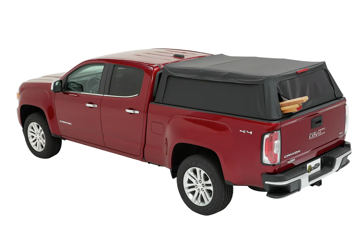 Bestop Supertop Truck Bed Cap 2 For Chevy/GMC 2015-2024 Colorado/Canyon 5.0 Foot Black Diamond PVC Coated Sailcloth No Drill Bestop