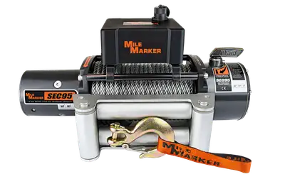 Mile Marker 9500 LB Winch Waterproof 12V 4.8 HP Wound Motor w/Standard Electronics SEC9.5 ES Mile Marker