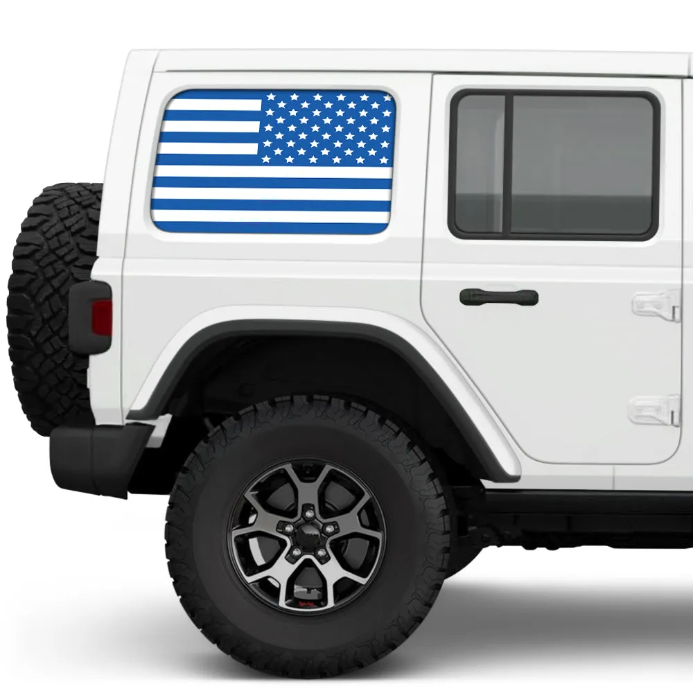 White & Blue Side Windows Printed Vinyl Decal product image