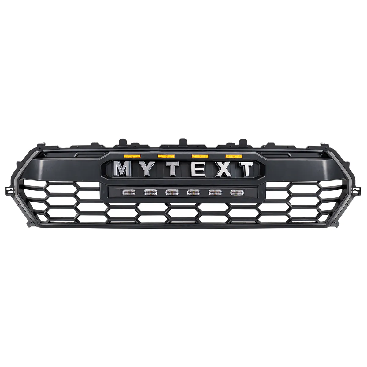 Trd Pro Style Front Grille w/ LED Off-Road Lights, Amber Lights And Diy Letters For 2024+ Toyota Tacoma- Matte Black | in Stock on Apr 30 product image