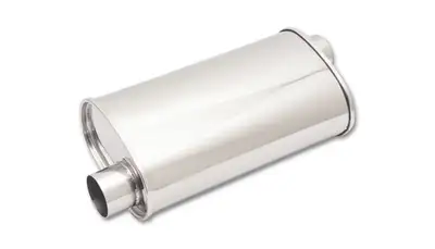 Vibrant Performance STREETPOWER Oval Muffler; Oval; 3 in. Inlet ID; 5 in. H; 9 in. W; 15 in. Body L; 20 in. Overall L; 3 in. OD; Offset/Offset Location;
