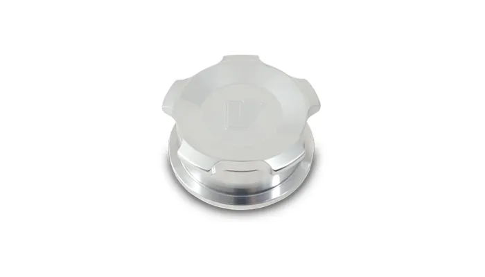 Oil Tank Weld Bung w/Cap; 2 in. Weld Bung OD; Polished; 6061 Billet Aluminum; product image