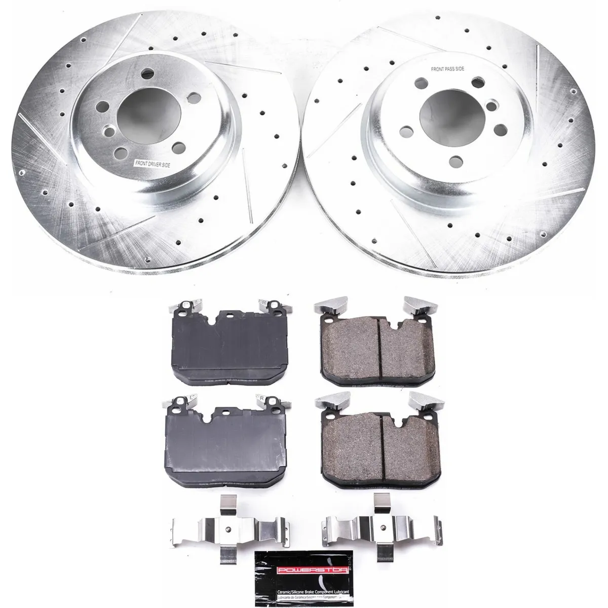 Z23 Evolution Sport Upgrade Kit: Drilled/Slotted Rotors; Carbon-Fiber Ceramic Pads W/Hardware; Pad Sensors product image