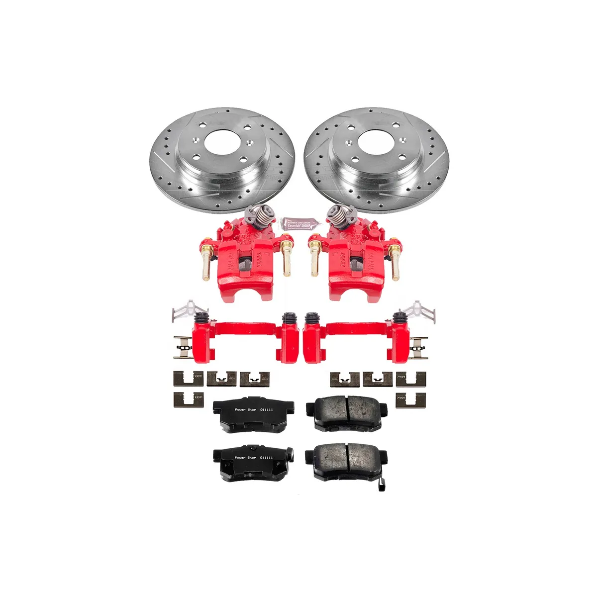 Z23 Evolution Sport Upgrade Kit: Drilled/Slotted Rotors; Carbon-Fiber Ceramic Pads; Powder Coated Calipers product image