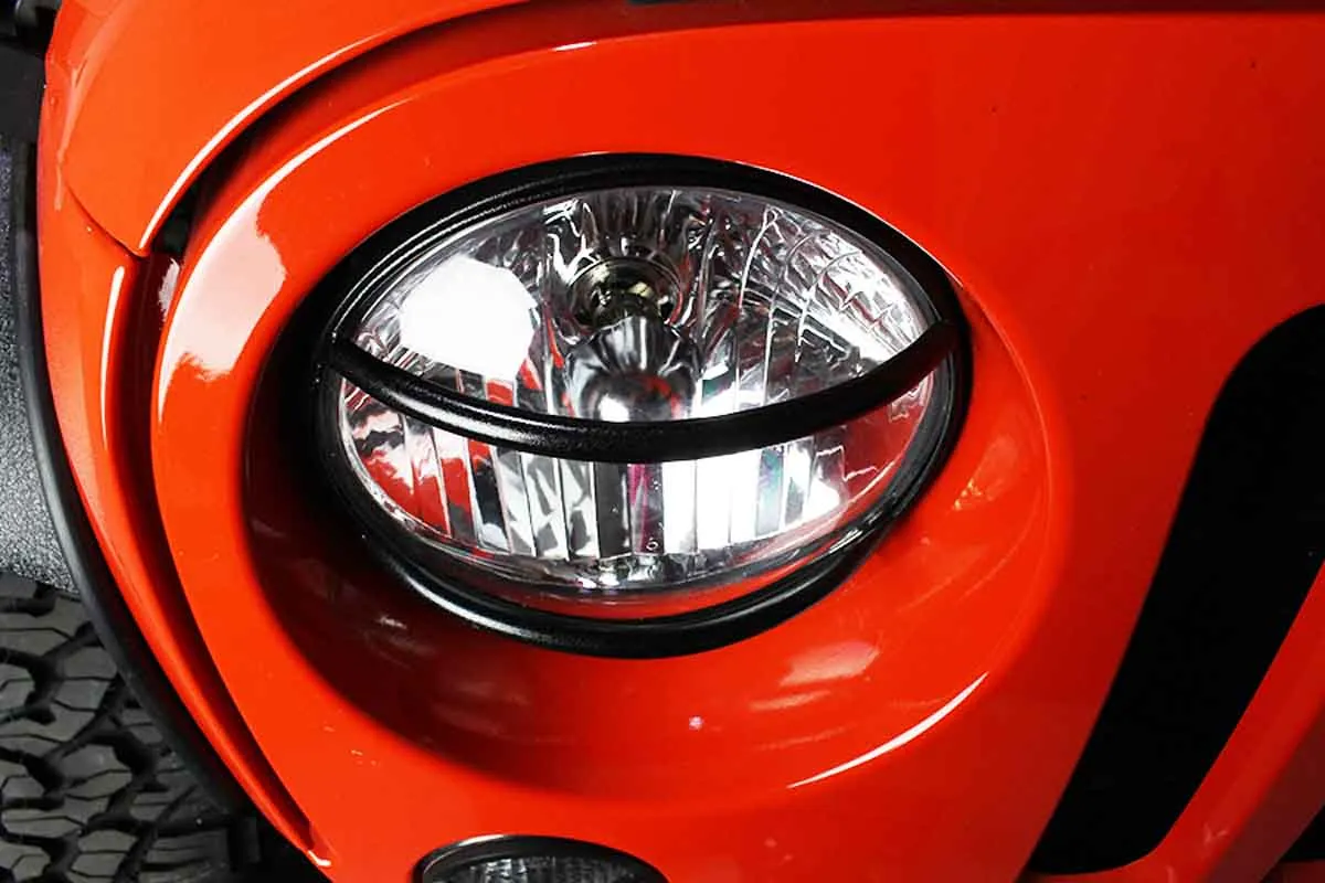 Jeep JK Euro Headlight Guards Pair 07-18 Wrangler JK Textured Black Kentrol product image