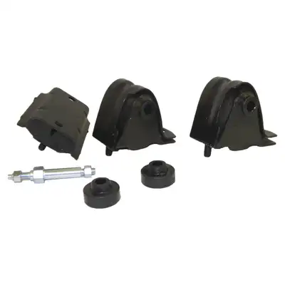 Crown Automotive Jeep Replacement 1987-1990 Wrangler YJ w/ 4.2L engine; Includes: 2 engine mounts 1 transmission mount 2 insulators & 1 stud 1991-1995 Wrangler YJ w/ 4.0L engine; Includes: 2 engine mounts 1 transmission mount 2 insulators & 1 stud
