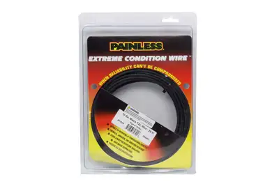 Painless Wiring 10 Gauge TXL Wire; 25 ft.; Black;