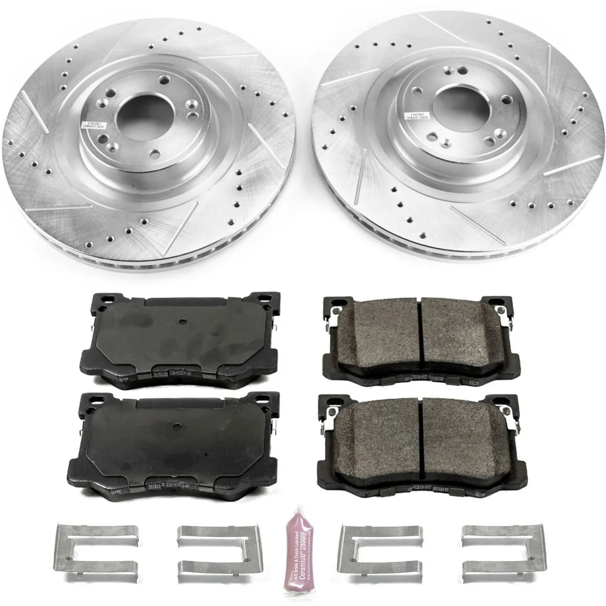 Z23 Evolution Sport Upgrade Kit: Drilled/Slotted Rotors; Carbon-Fiber Ceramic Pads W/Hardware product image