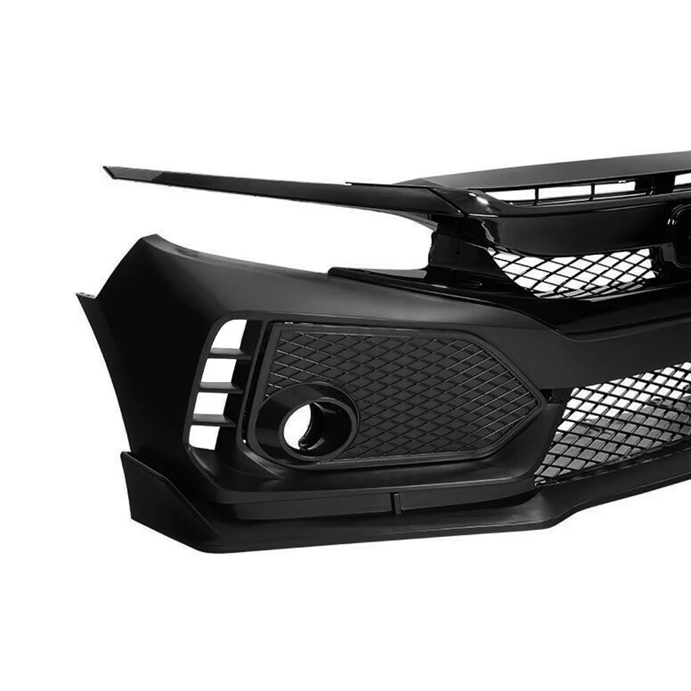 American Modified Amhmaa01119 Type r Style Conversion Front Bumper w/ Grille, Matte Black product image