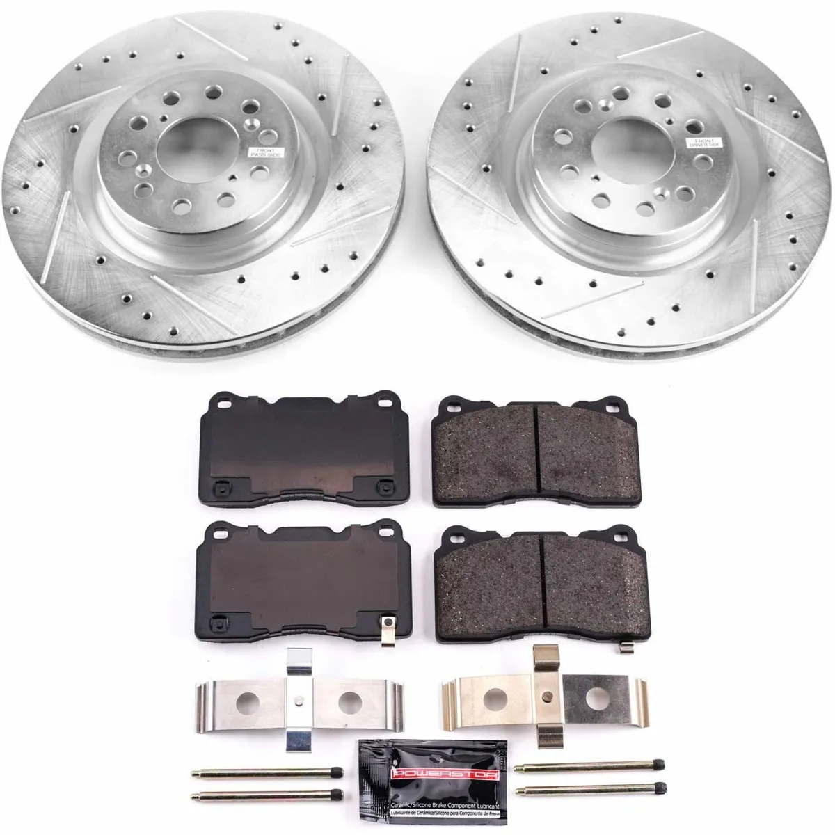 Z23 Evolution Sport Upgrade Kit: Drilled/Slotted Rotors; Carbon-Fiber Ceramic Pads W/Hardware product image