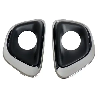 Crown Automotive Jeep Replacement Front Chrome Fog Lamp Bezel Set for 2014-2017 Jeep MK Compass