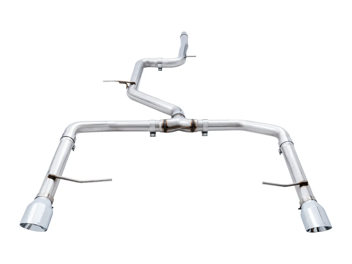 AWE Track Edition Exhaust - Non-Resonated - for MK7 Jetta GLI w/ Stock Downpipe - Chrome Silver Tips product image