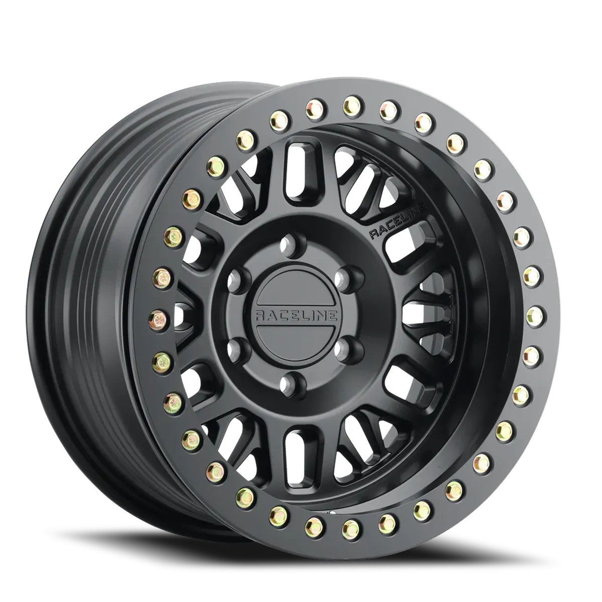 Aluminum Wheels 17x9 Ryno Cast Beadlock RT951B Satin Black Black Beadlock Ring -38 Offset 5 on 127 Bolt Pattern 83.82 Bore Raceline product image