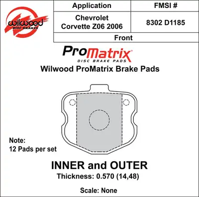 Wilwood Brakes 2006 - 2013 Chevrolet Original Equipment Pads - 150-D1185K