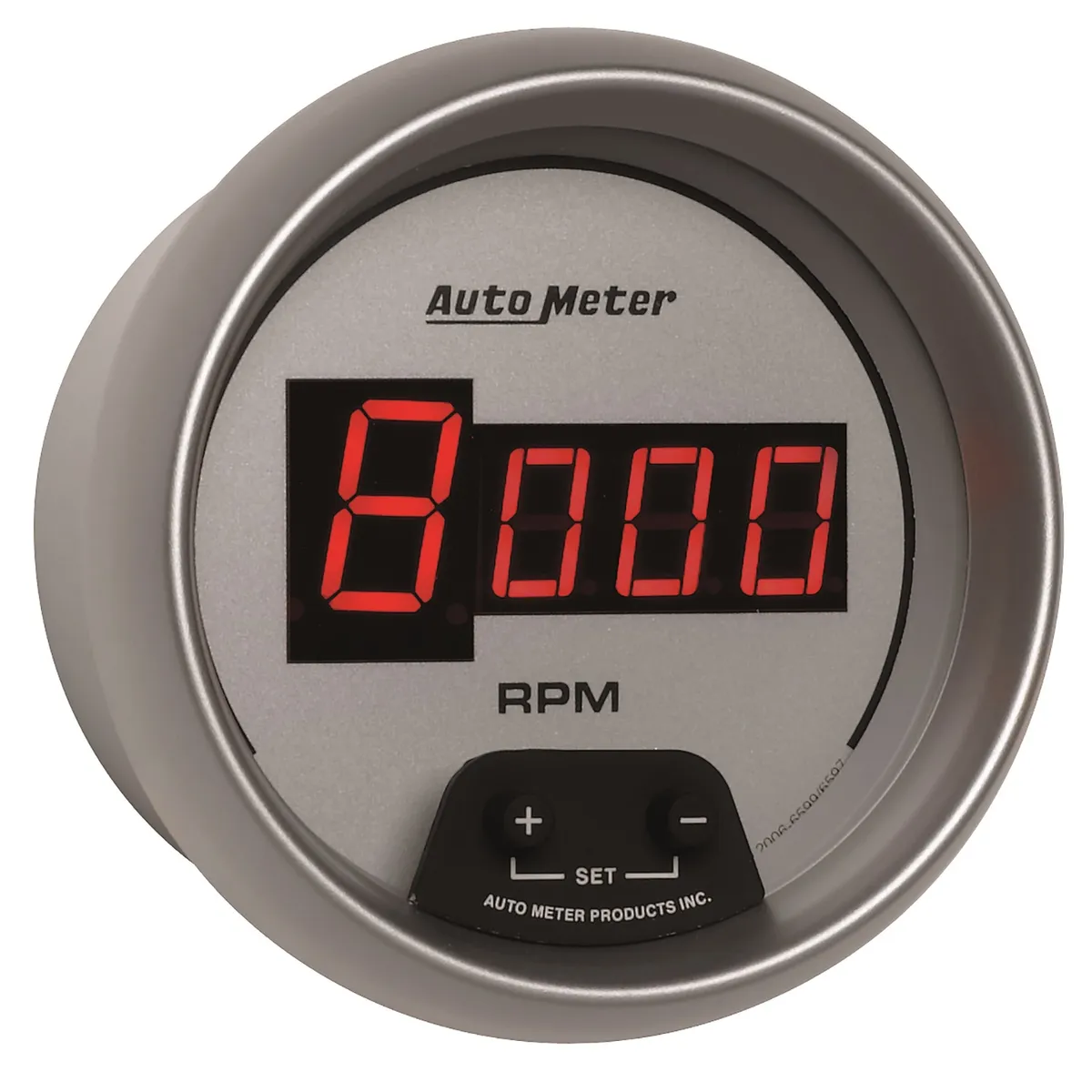 Gauge, Tach, 3 3/8", 10k RPM, In-Dash, Digital, Silver Dial w/ Red LED product image