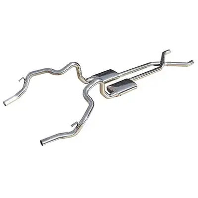 Pypes Performance exhaust Crossmember Back w/X-Pipe Exhaust System 70-74 F-Body Split Rear Dual Exit 2.5 in Intermediate And Tail Pipe Street Pro Mufflers/Hardware Incl Tip Not Incl Pypes Exhaust