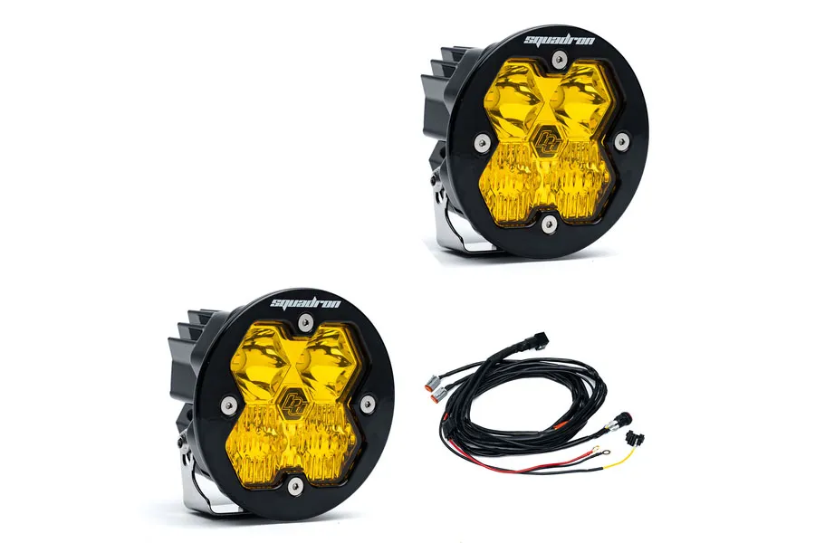 Squadron-R 2.0 Sport Black LED Auxiliary Light Pod Pair Universal Baja Amber Driving/Combo Baja Designs product image