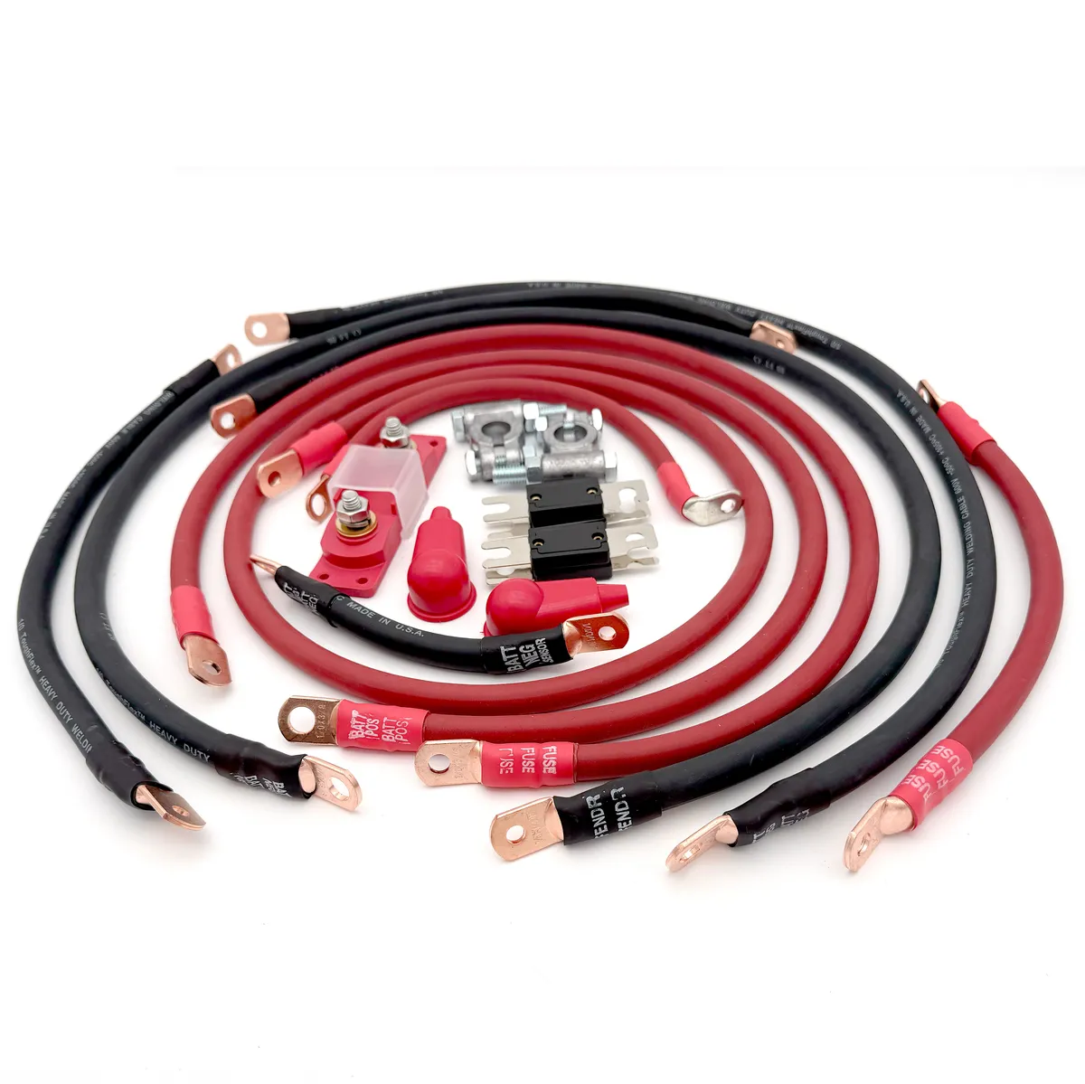 2018-2025 Jeep Wrangler JL Battery Cable Kit 2.0 Liter 1/0 Gauge Battery Cable Big7Kits product image