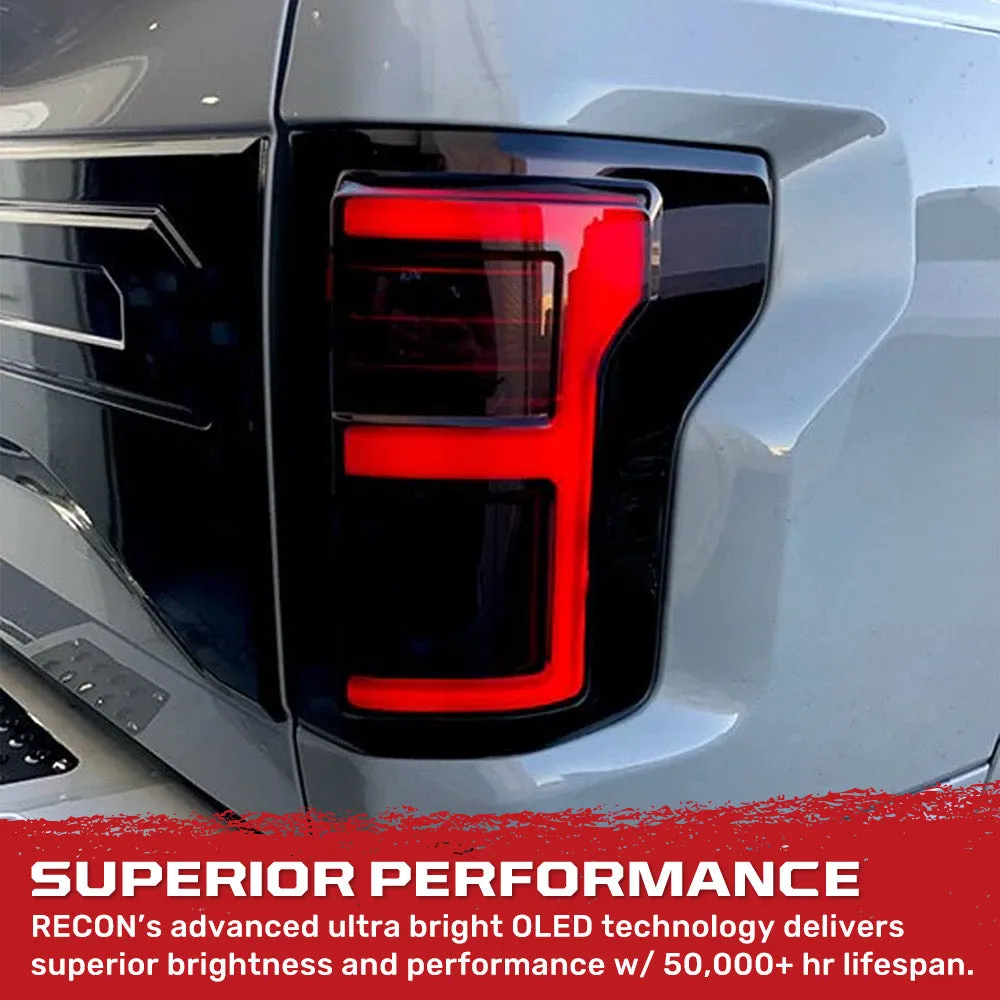 Ford F150 15-17 And Raptor 17-19 Replaces OEM LED Style Tail Lights w Blind Spot Warning System Oled Tail Lights - Cle product image