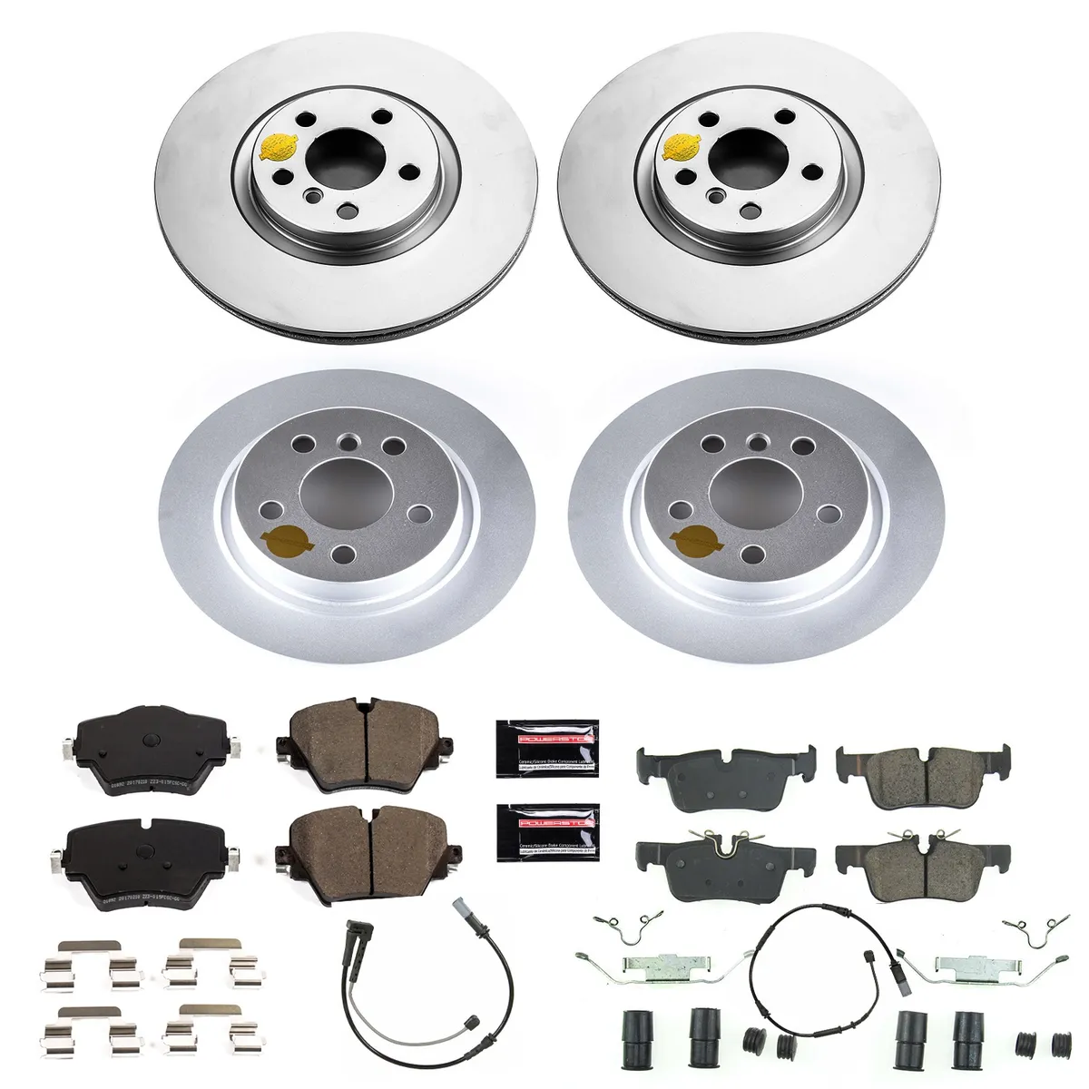 Z23 Sport Geomet Coated Rotor Kit For European Vehicles: Genuine Geomet Fully Coated Rotors; Carbon-Fiber Ceramic Pads W/Hardware; Pad Sensors product image
