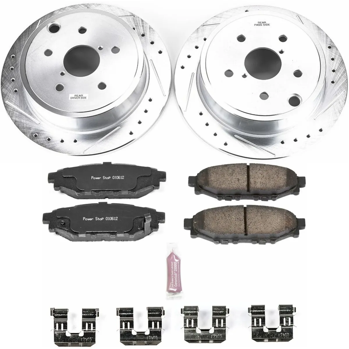 Z23 Evolution Sport Upgrade Kit: Drilled/Slotted Rotors; Carbon-Fiber Ceramic Pads W/Hardware product image
