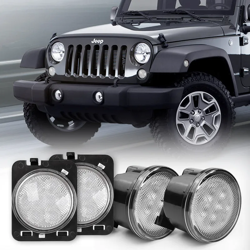 Front LED Turn Signals & Side Marker Lights Combo for 2007-2018 Jeep Wrangler JK product image