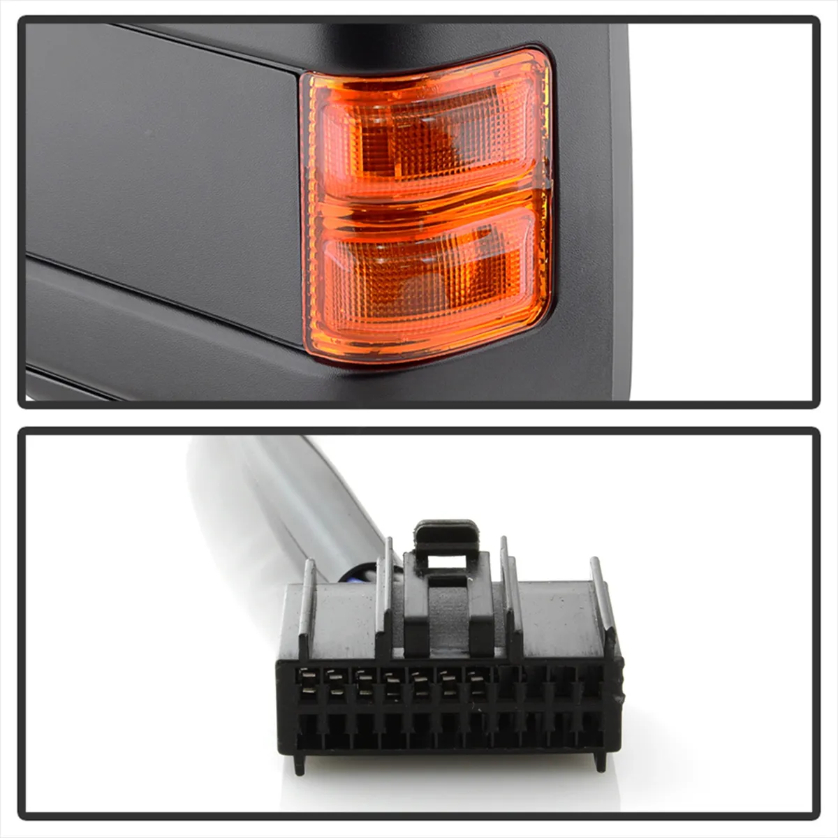XTune Door Mirror Set; Left And Right; Manual Extendable; Power Heated/Adjustable; w/LED Signal; Amber; product image