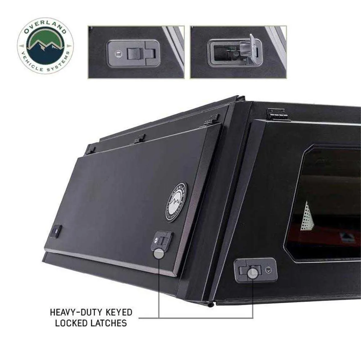 Expedition Truck Cap W/Full Wing Doors, Front and Rear Windows and 3rd Brake Light 17-22 Ford F250/350 6.8 Foot Bed Overland Vehicle Systems product image