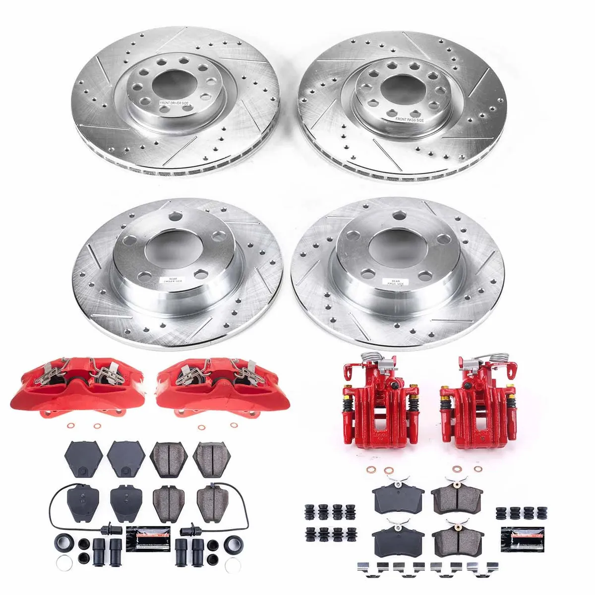 Z23 Evolution Sport Upgrade Kit: Drilled/Slotted Rotors; Carbon-Fiber Ceramic Pads; Powder Coated Calipers product image