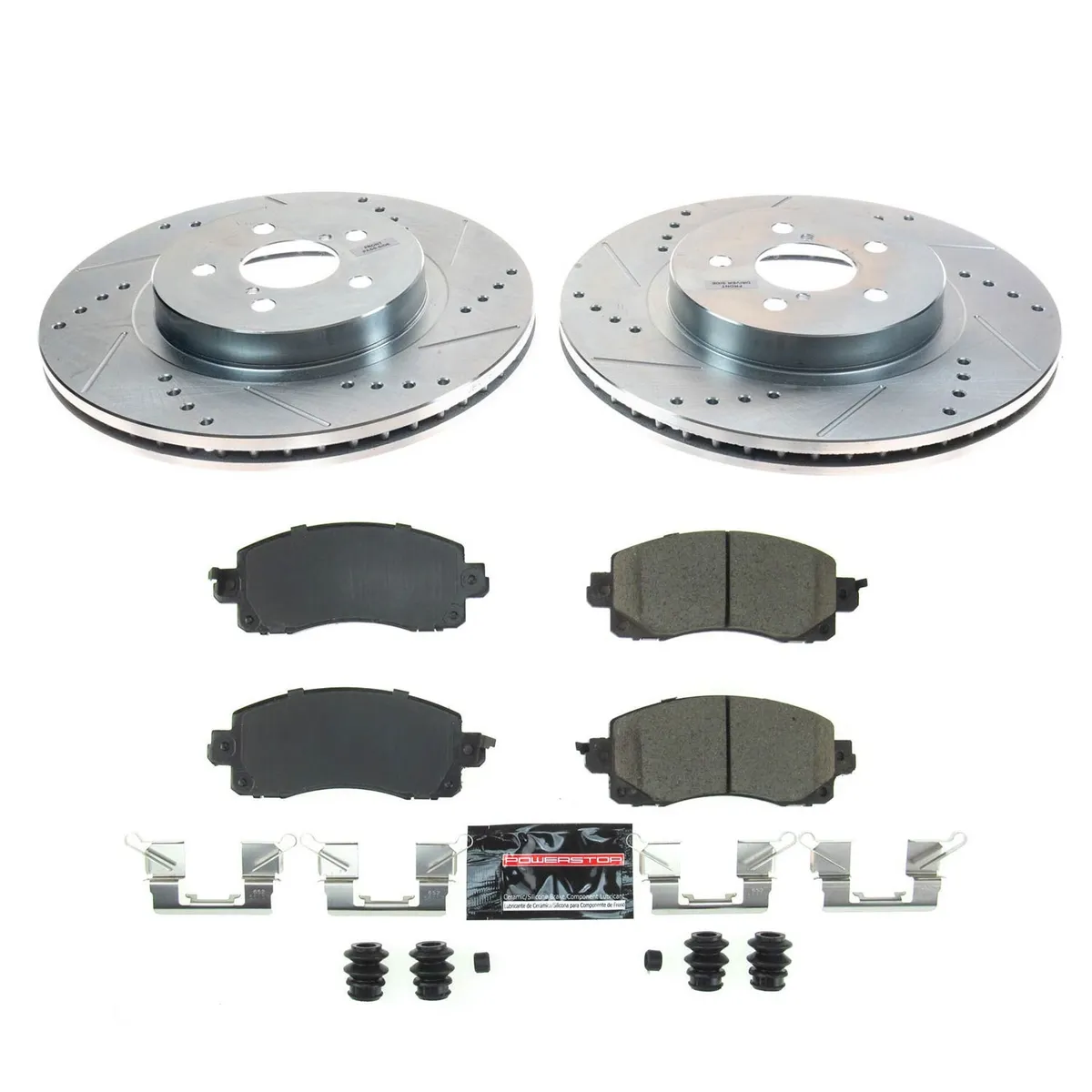 Z23 Evolution Sport Upgrade Kit: Drilled/Slotted Rotors; Carbon-Fiber Ceramic Pads W/Hardware product image