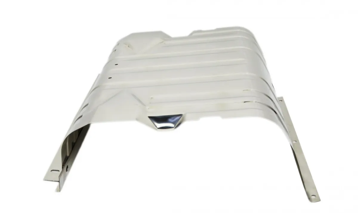 Jeep CJ/YJ Gas Tank Skid Plate with strap 76-90 CJ and Wrangler YJ Polished Silver Kentrol product image