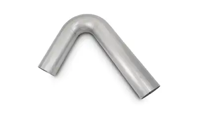 Vibrant Performance 120 Degree Stainless Steel Bend; 2.5 in. Tube OD; 3.5 in. Centerline Radius; 5 in. Leg Length From Tangent 1; 12 in. Leg Length From Tangent 2;