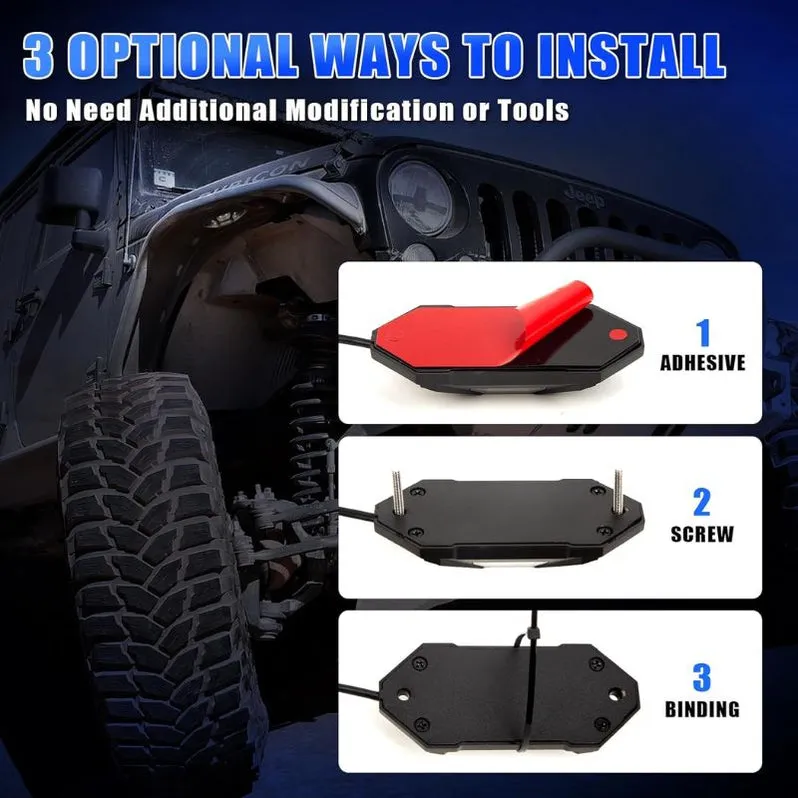 RGB-W LED Rock Lights for Trucks | Wireless Control product image