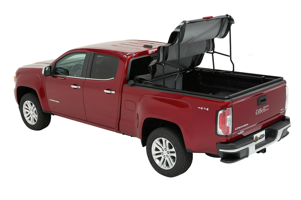 Supertop Truck Bed Cap 2 For Chevy/GMC 2015-2024 Colorado/Canyon 5.0 Foot Black Diamond PVC Coated Sailcloth No Drill Bestop product image