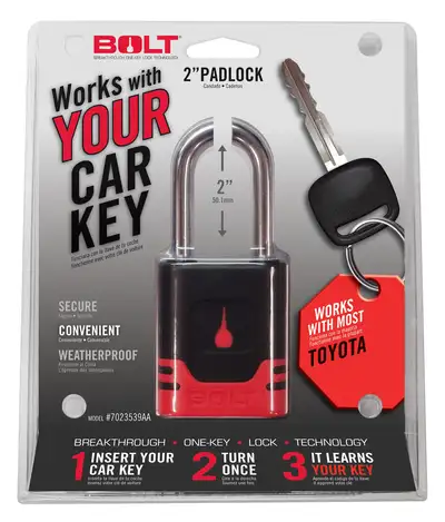 BOLT (Clamshell)toyota Vehicles Padlock (Not Compatiable With Toyota Emergency Keys)